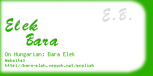 elek bara business card